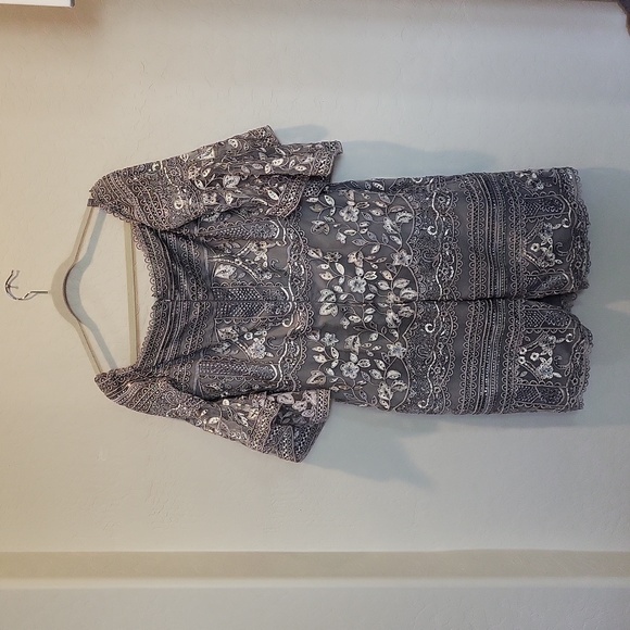 Social Occasions by Mon Cheri Embroidered Lace Sheath Dress Lace Beaded Plus 16 - Picture 9 of 12